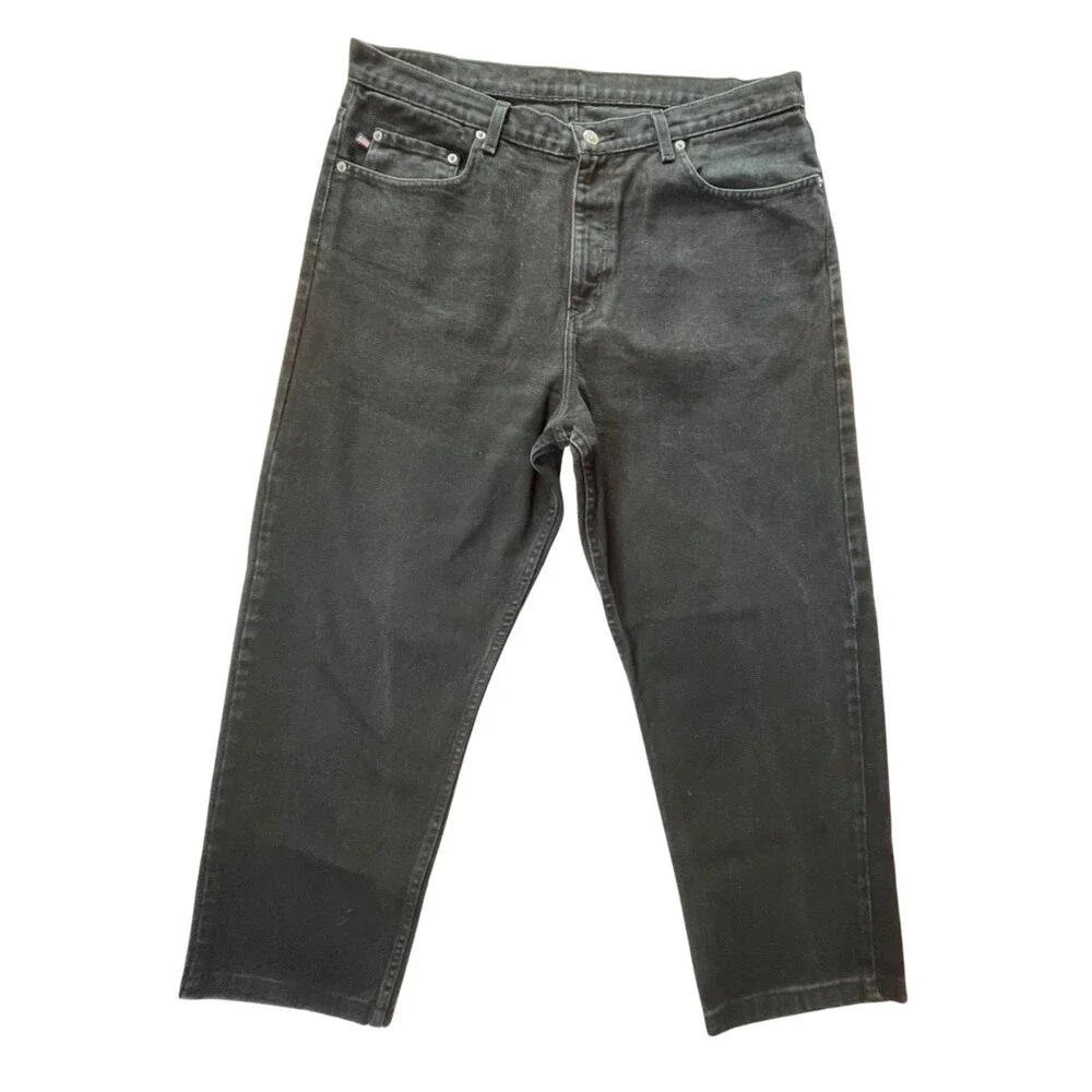 Vintage Y2K‎ Polo Ralph Lauren Flag Jeans Men's Black Stonewash 38 Waist Relaxed